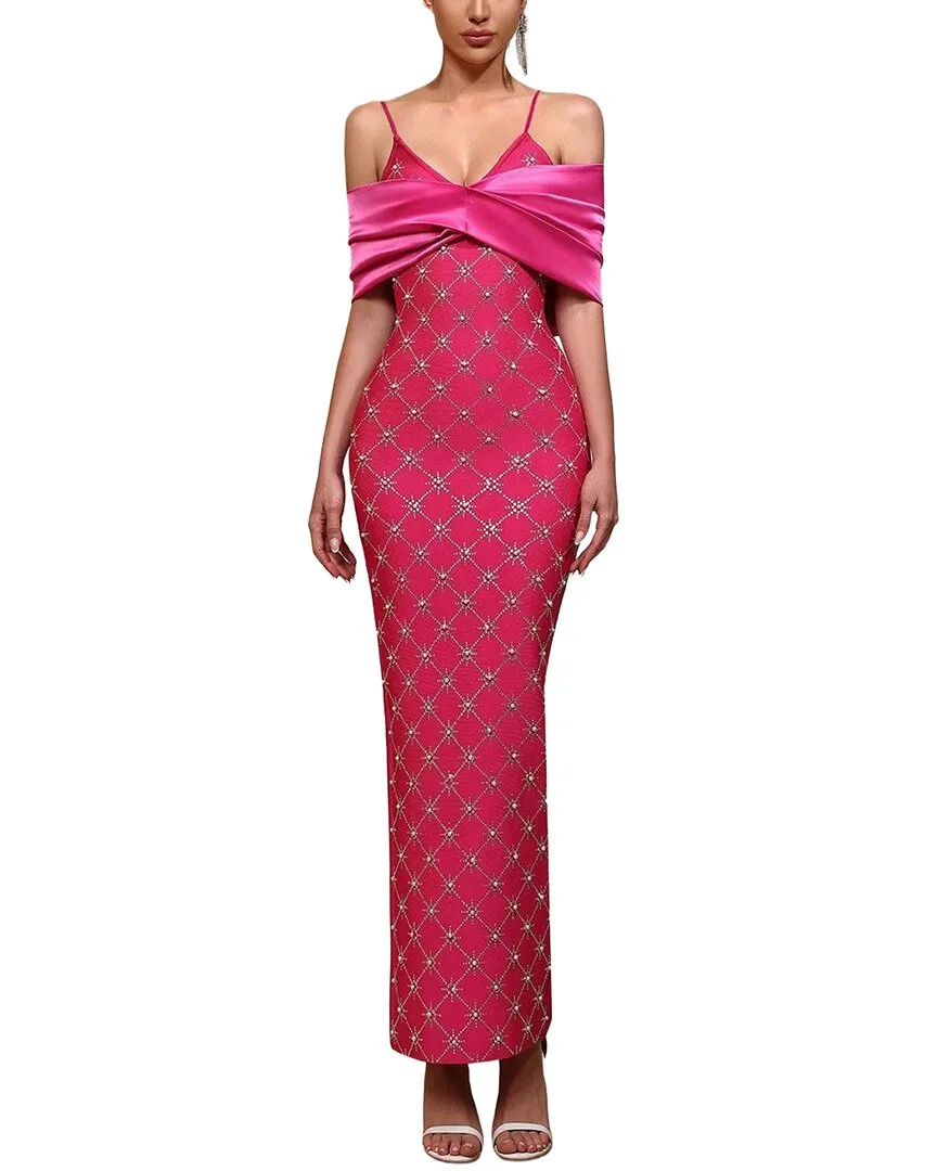 Off Shoulder Print Maxi Dress