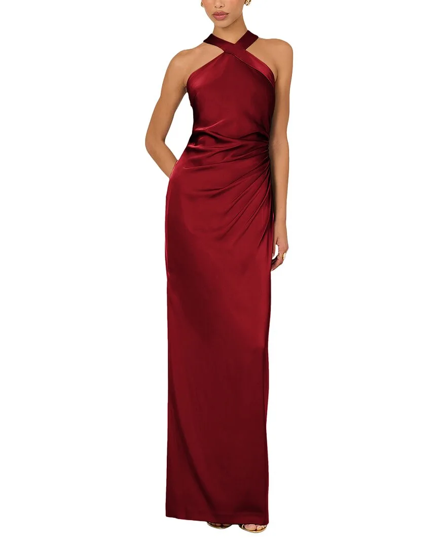 Stretch Satin Long Dress