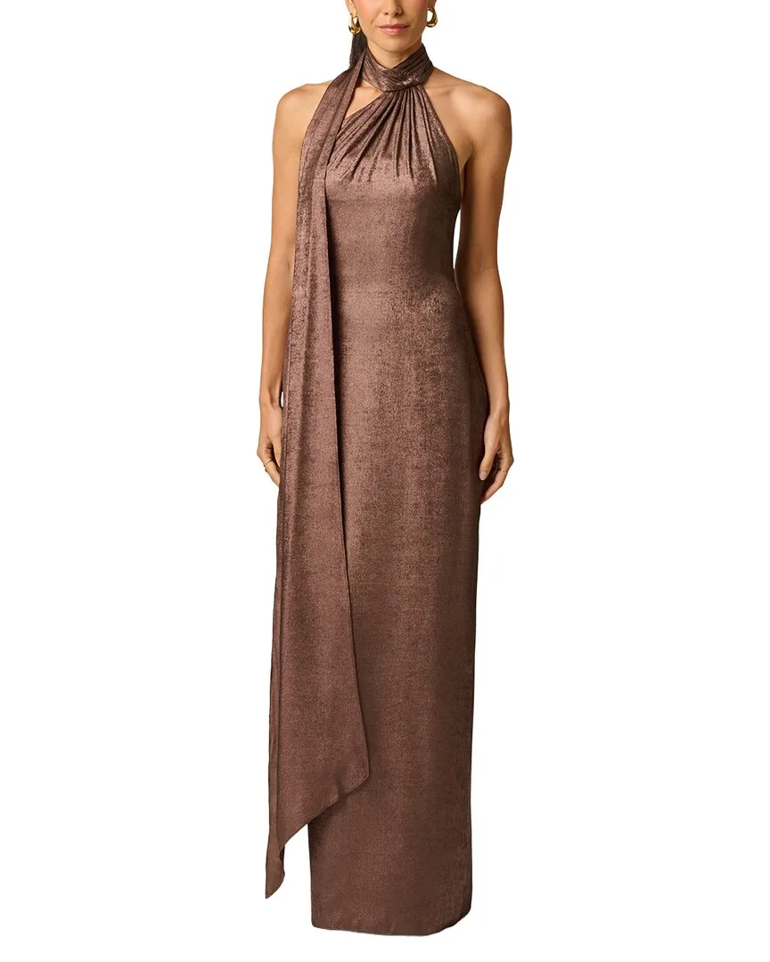 Foiled Chiffon Long Dress