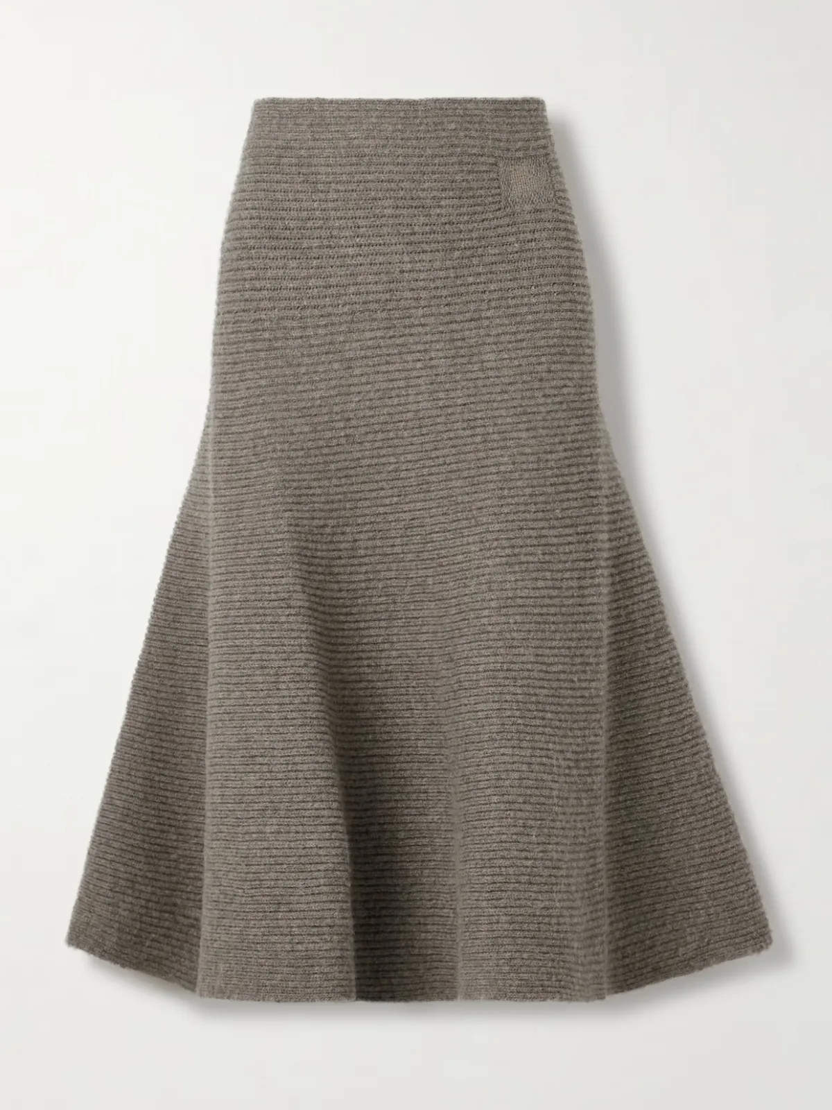 - Ribbed Wool-blend Midi Skirt -