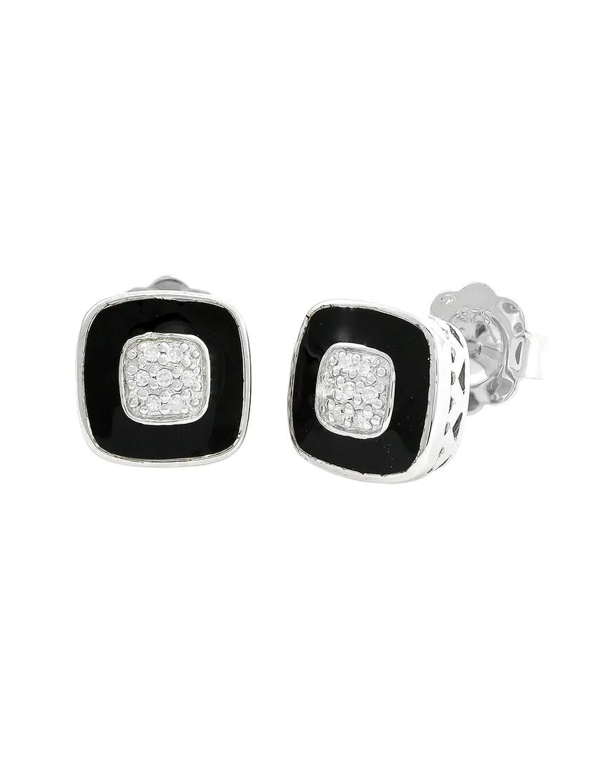 Silver 0.09 ct. tw. Diamond Earrings by Diamond Select Cuts