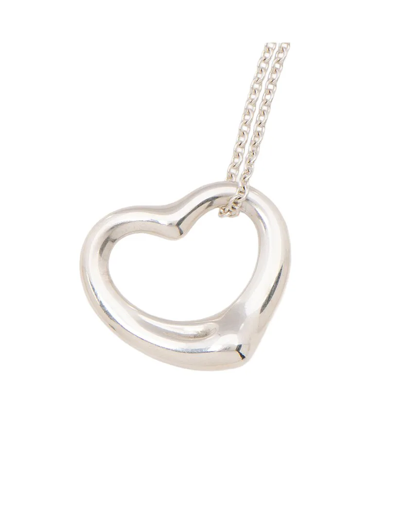 Silver Elsa Peretti Open Heart 22Mm Necklace (authentic Pre-Loved) by Tiffany & Co.