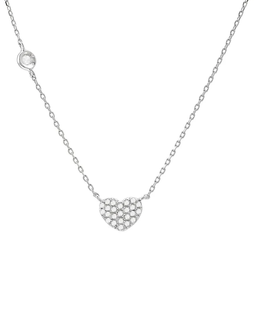 Silver 0.09 ct. tw. Diamond Necklace by Diamond Select Cuts