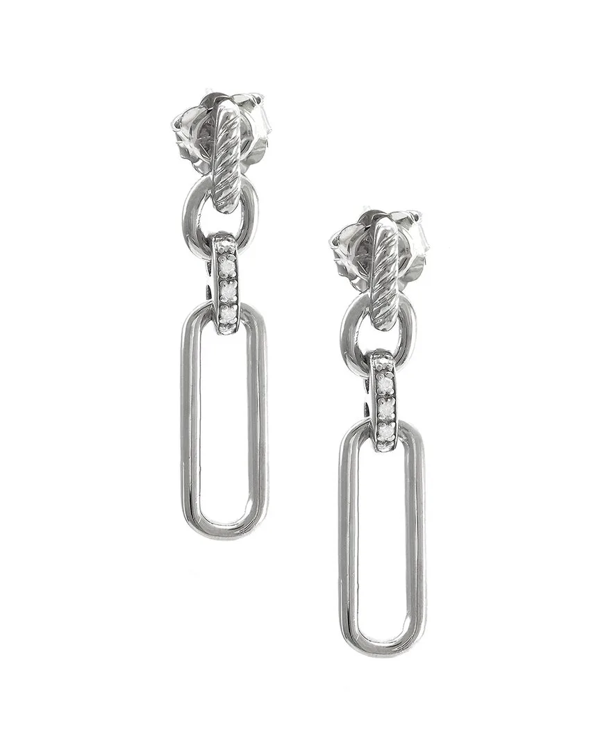 Silver 0.04 ct. tw. Diamond Earrings by Diamond Select Cuts