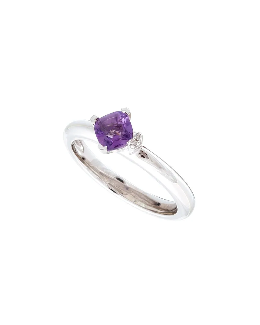 Silver 0.55 ct. tw. Diamond & Amethyst Ring by Gemstones
