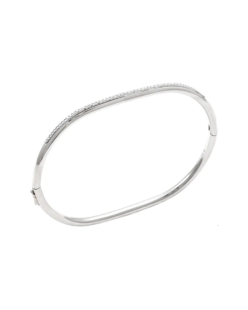 Silver & Stainless Steel 0.07 ct. tw. Diamond Bangle by Diamond Select Cuts