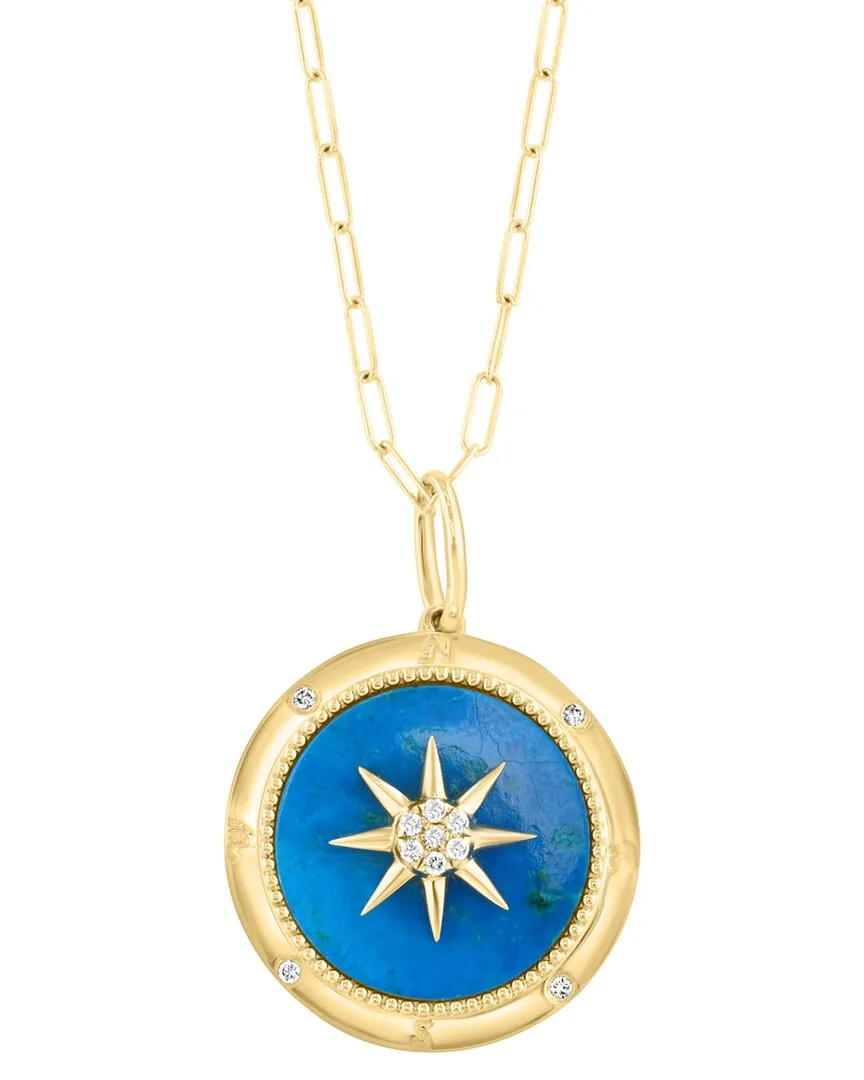 14K 2.76 ct. tw. Diamond & Chrysocolla Necklace by Effy Fine Jewelry
