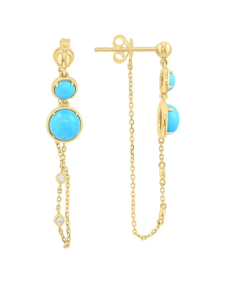 14K 2.74 ct. tw. Diamond & Turquoise Earrings