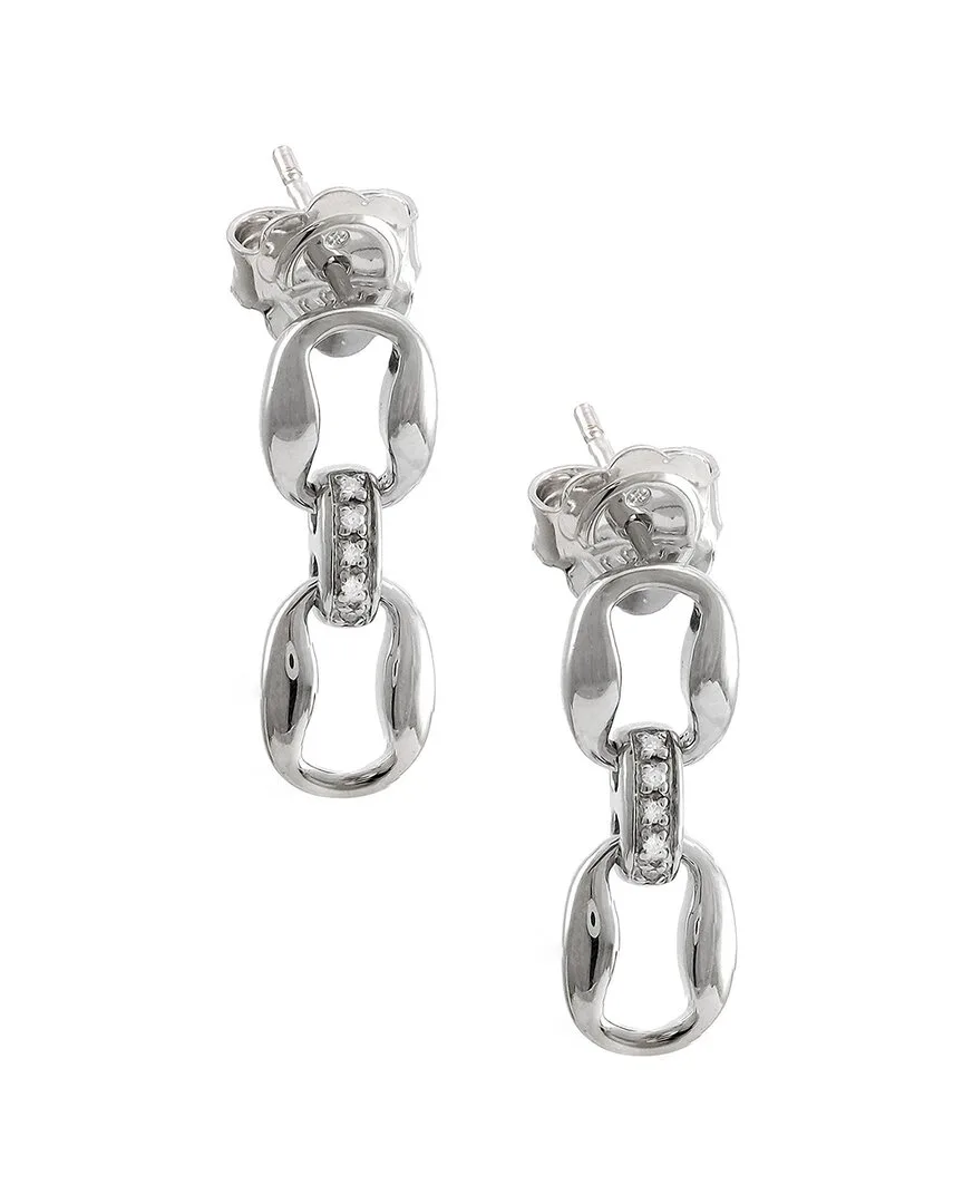 Silver 0.03 ct. tw. Diamond Earrings by Diamond Select Cuts