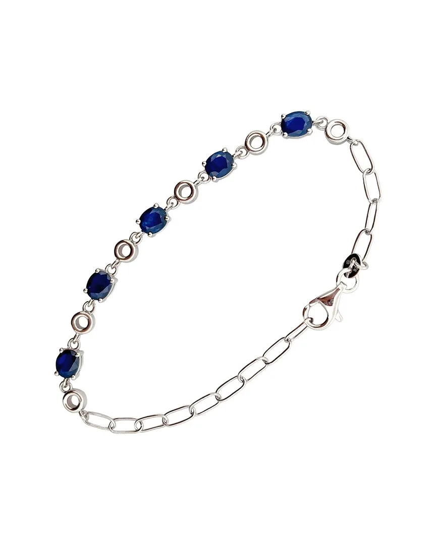 Silver 3.30 ct. tw. Sapphire Bracelet