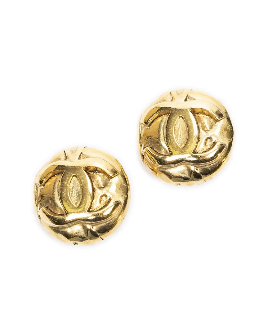 Plated Cc Round Clip-On Earrings (authentic Pre-Loved)