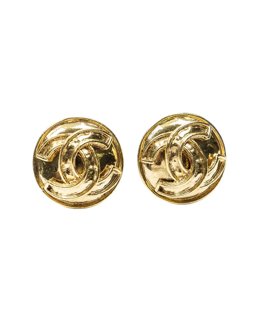 Plated Cc Round Clip-On Earrings (authentic Pre-Loved)
