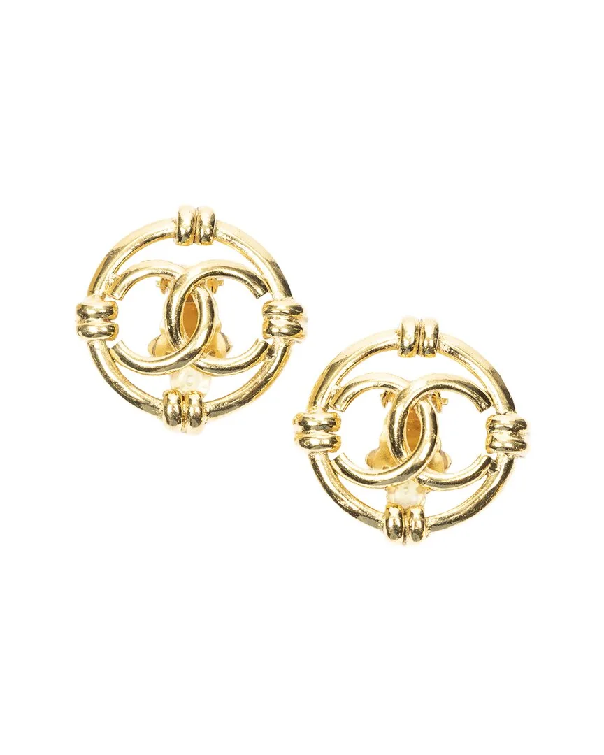 Plated Cc Round Clip-On Earrings (authentic Pre-Loved)