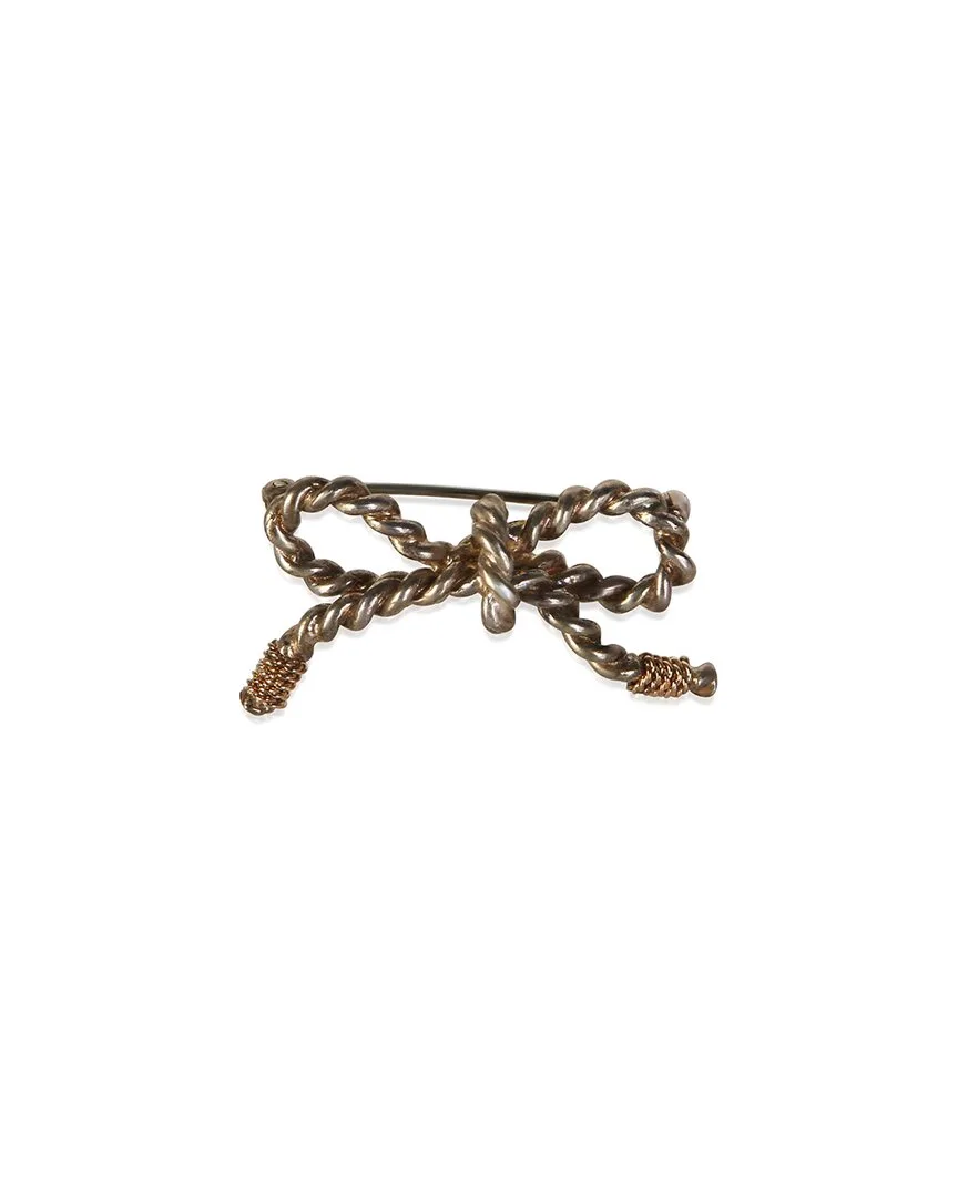 Vintage Bow 18K & Silver Brooch (authentic Pre-Loved)