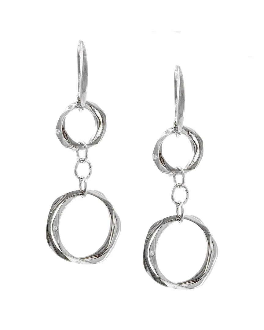 Silver 0.08 ct. tw. Diamond Earrings by Diamond Select Cuts