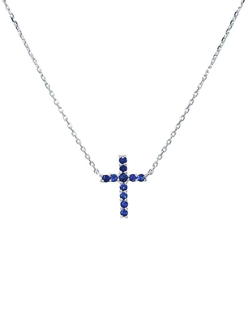 Silver 0.24 ct. tw. Sapphire Necklace by Gemstones