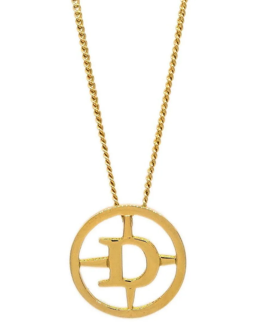 Plated Round Logo Pendant Necklace (authentic Pre-Loved) by Dior