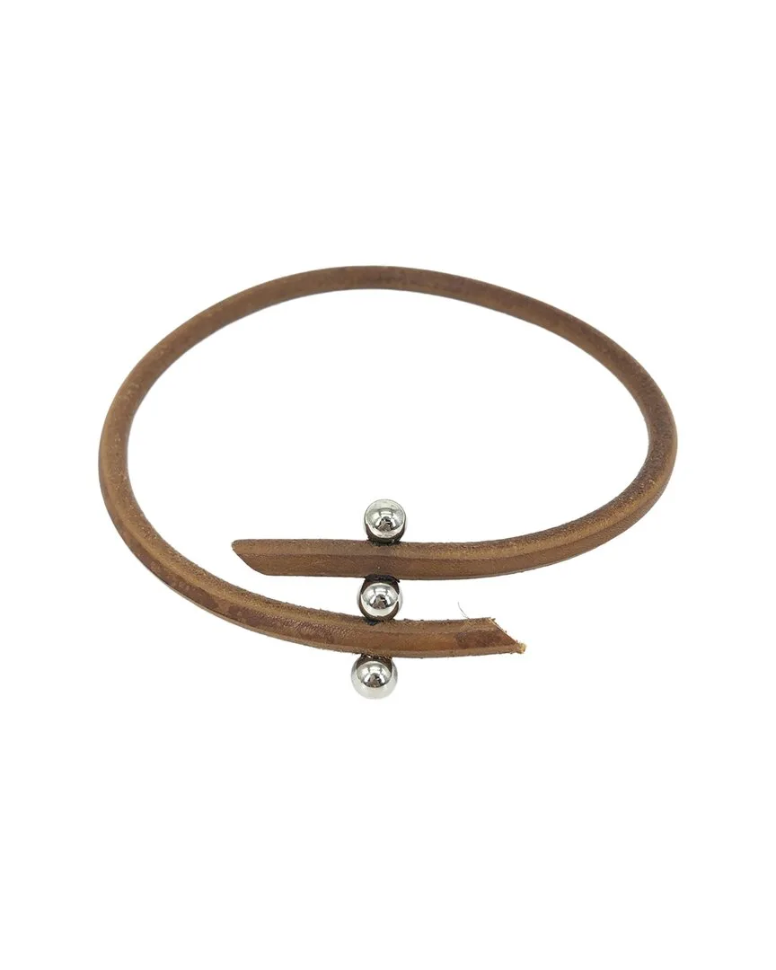 Leather Tournis Tresse Bracelet (authentic Pre-Loved) by Herms