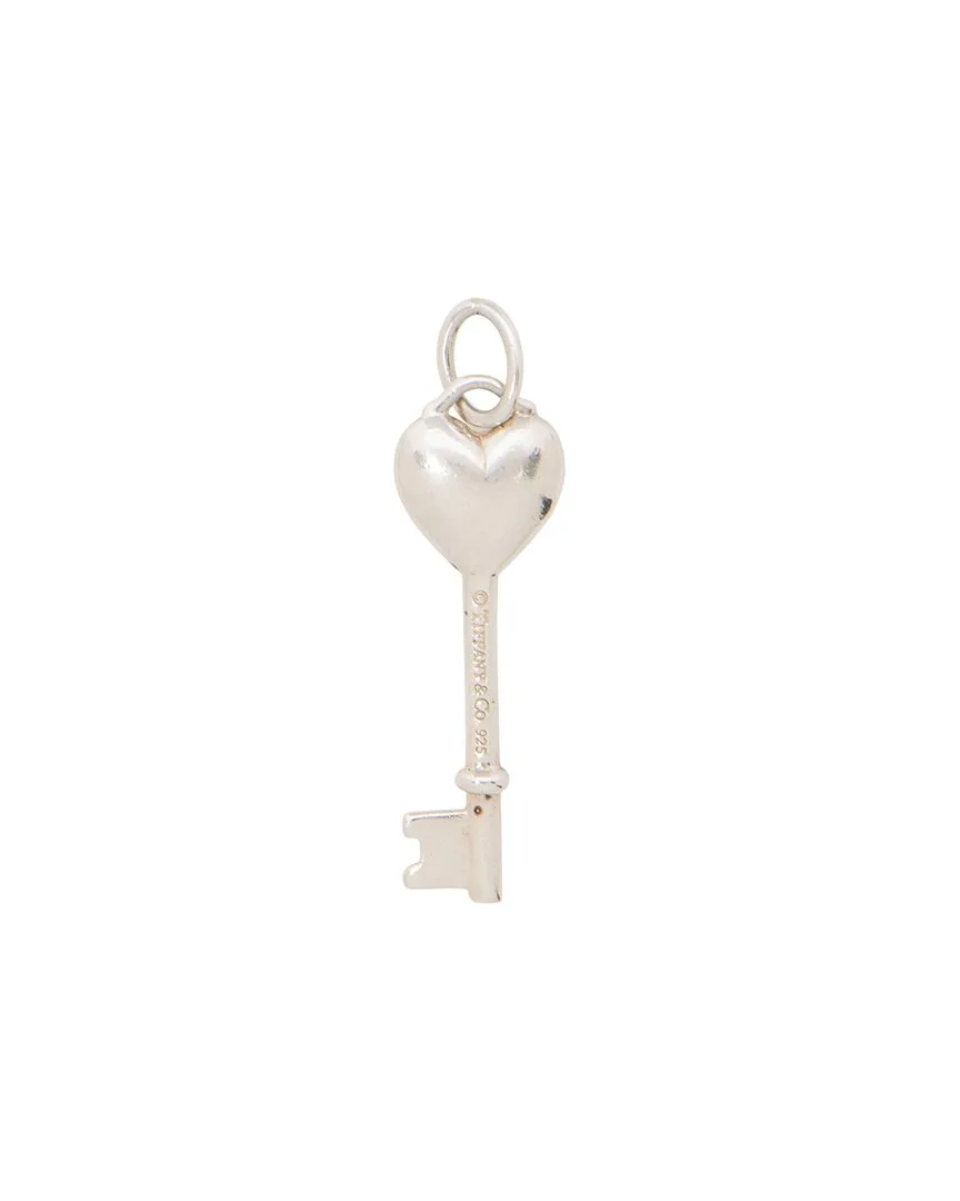 Tiffany & Co. Silver Diamond Heart Key Pendant (authentic Pre-Loved) by Tiffany & Co.