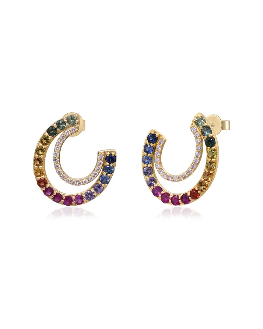 Swirl 14K 0.37 ct. tw. Diamond & Sapphire Earrings (authentic Pre-Loved) by Mygemma