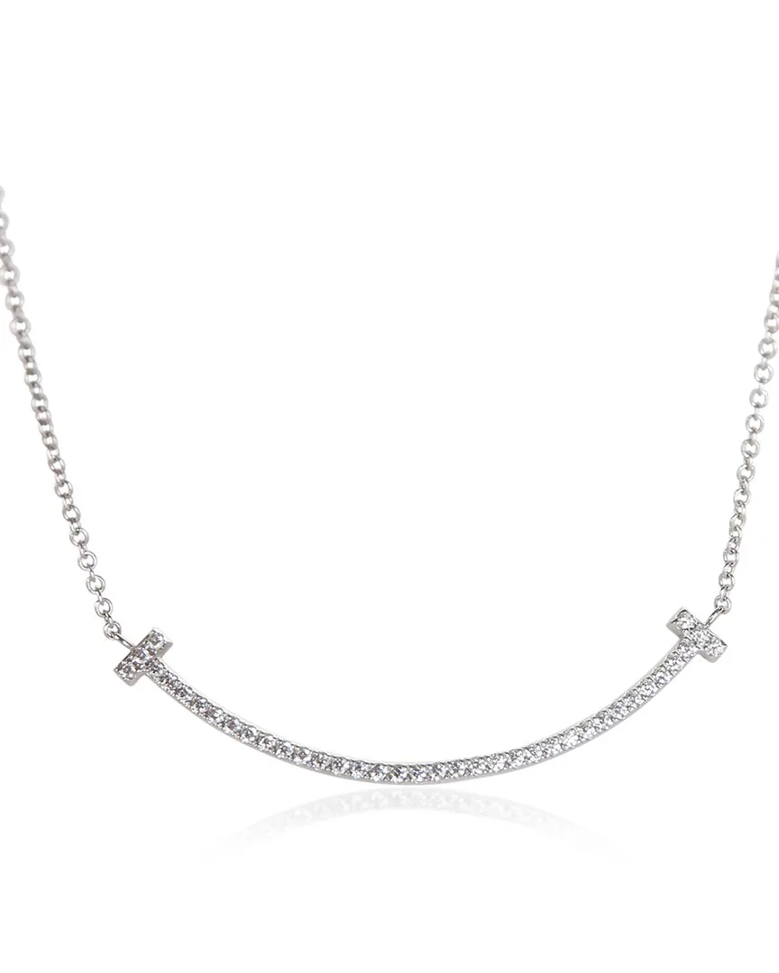 Tiffany & Co. Small Model Tiffany T Smile 18K 0.10 ct. tw. Diamond Necklace (authentic Pre-Loved) by Tiffany & Co.