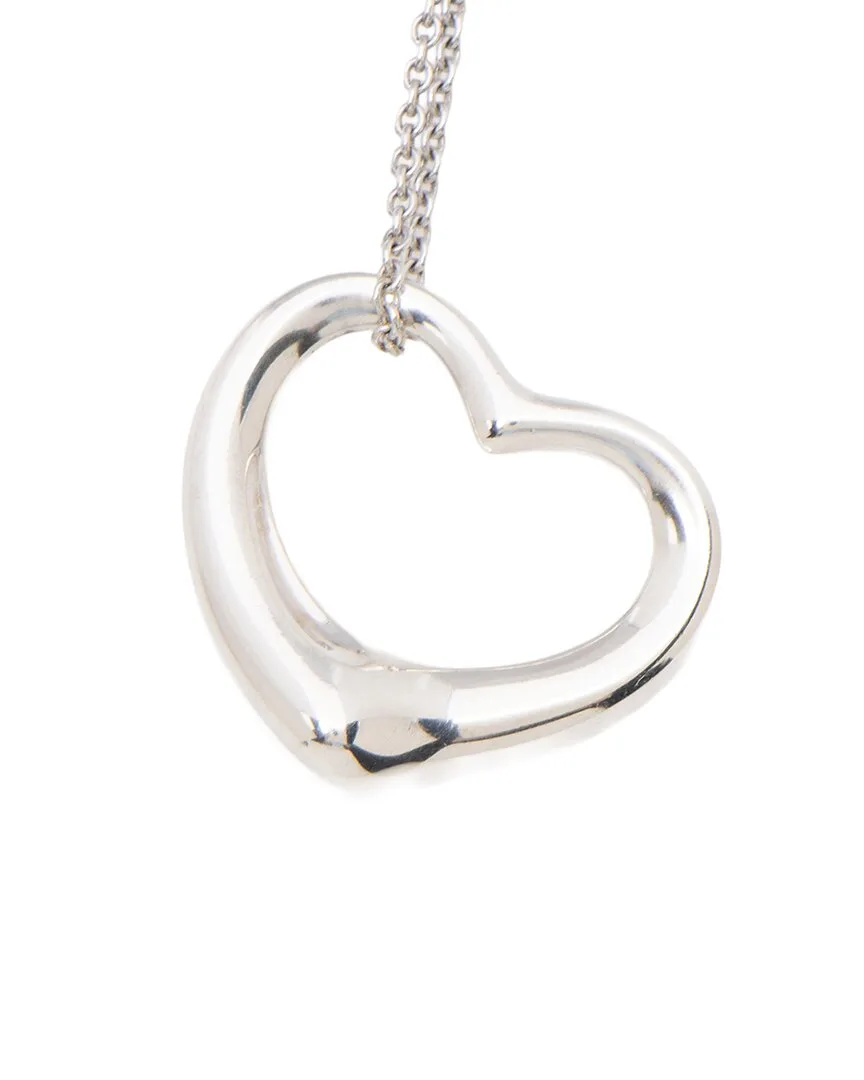 Silver Elsa Peretti Open Heart 27Mm Large Necklace (authentic Pre-Loved) by Tiffany & Co.