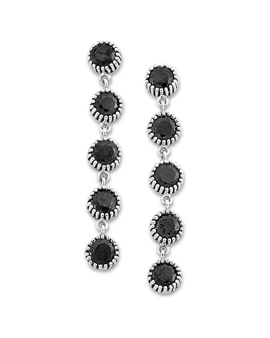 Samuel B. Silver 3.70 ct. tw. Black Spinel Earrings by Samuel B