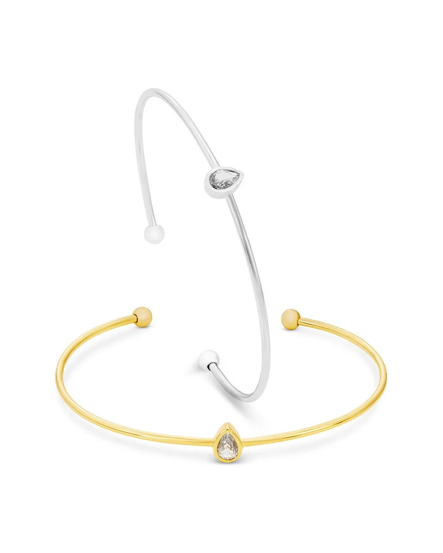 Savvy Cie Plated Cz Cuff Bracelet by Savvy Cie
