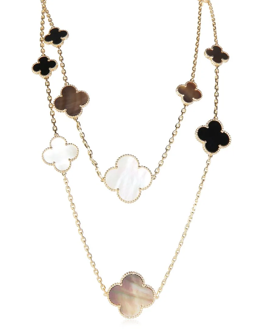 Magic Alhambra 16 Motif 18K Gemstone Necklace (authentic Pre-Loved) by Van Cleef & Arpels