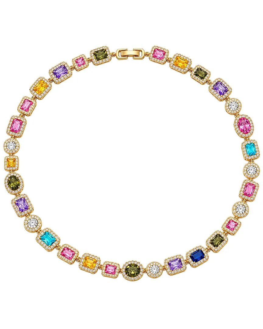 18K Plated 38.90 ct. tw. Gemstone Cz Necklace by Liv Oliver