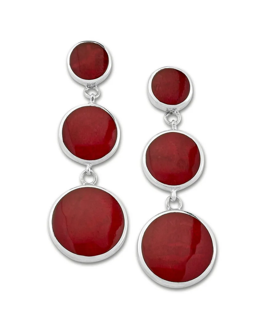 Silver Coral Drop Earrings