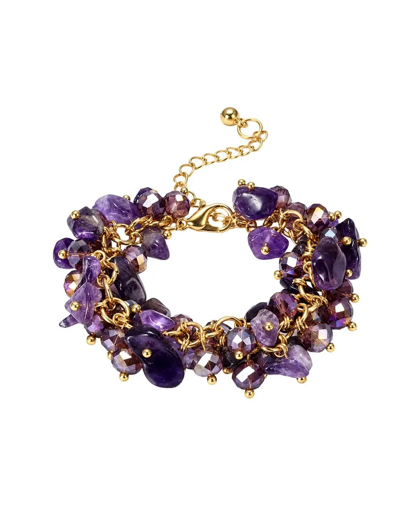18K Plated 18.20 ct. tw. Gemstone Bracelet by Liv Oliver