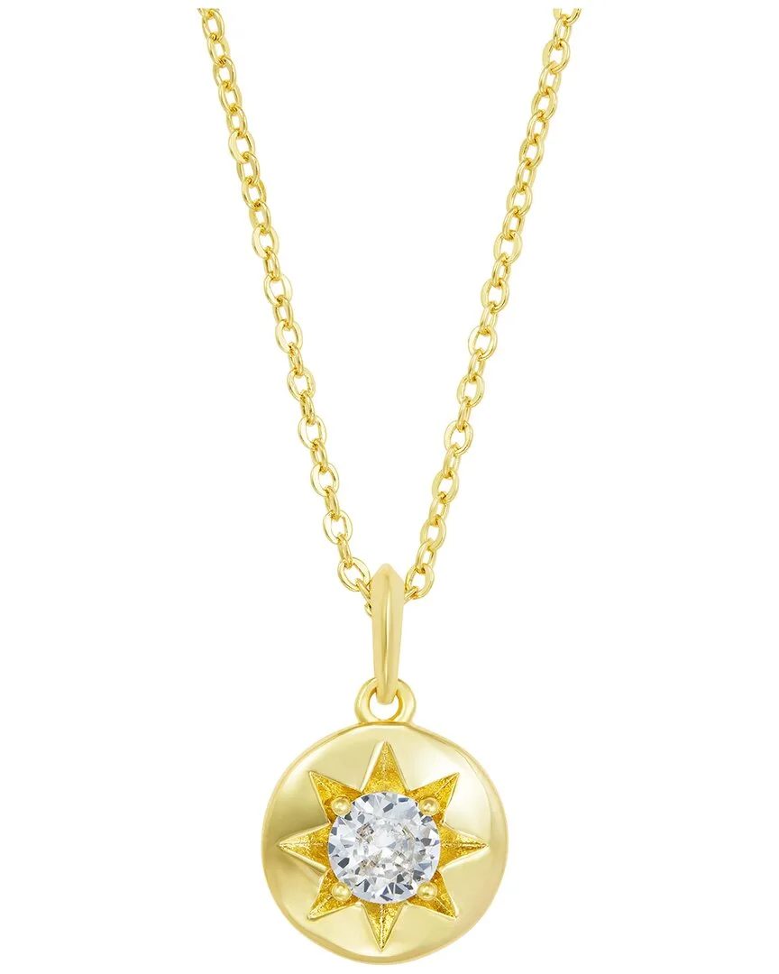14K Plated Cz Pendant Necklace