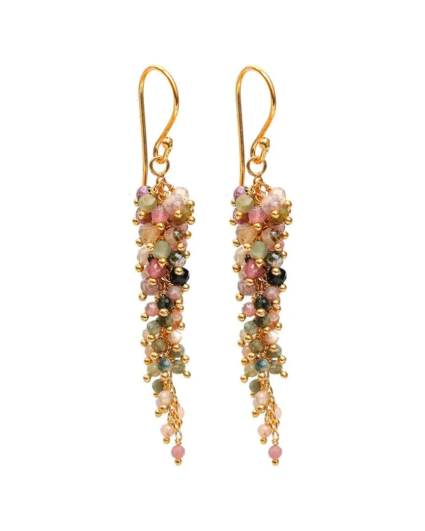 18K Plated 24.75 ct. tw. Multi Tourmaline Earrings