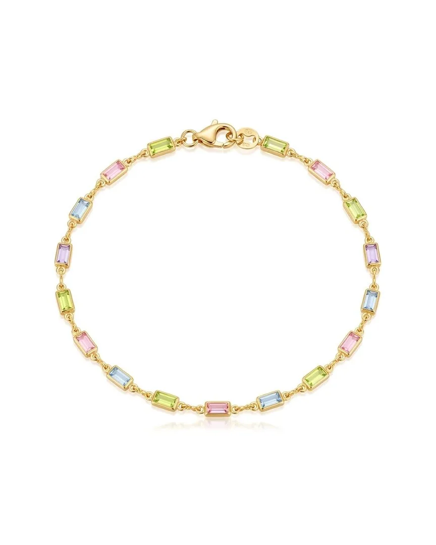 18K Plated 7.75 ct. tw. Multi Semi Precious Quartz Bracelet