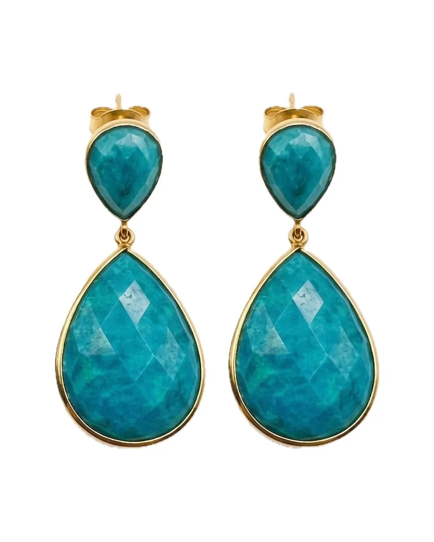 18K Plated 34.90 ct. tw. Turquoise Earrings