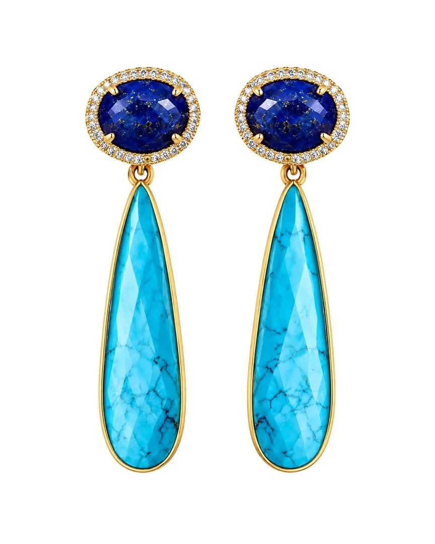 18K Plated 65.00 ct. tw. Gemstone Cz Earrings