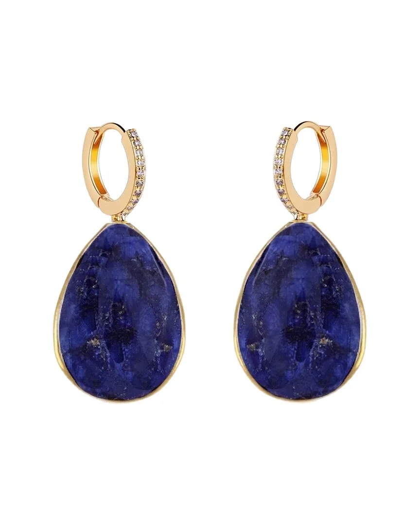 18K Plated 28.00 ct. tw. Sapphire Cz Earrings