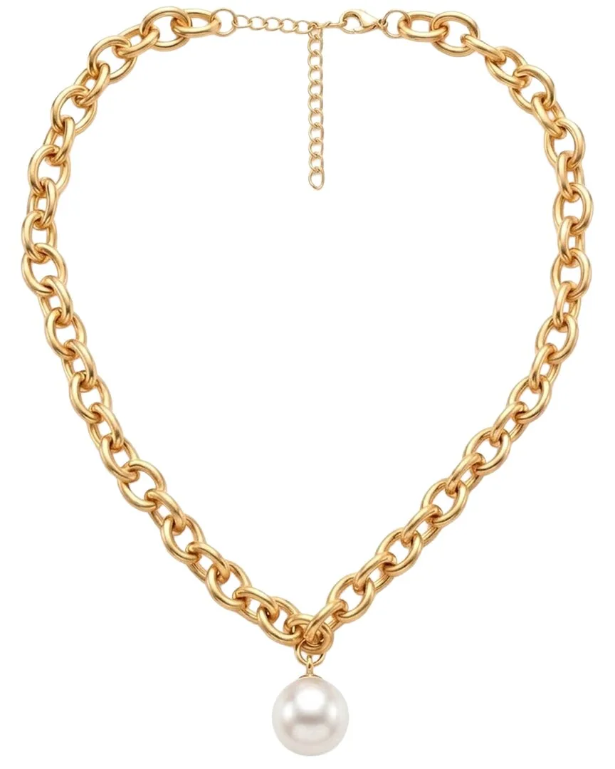 18K Plated 12Mm Pearl Necklace by Liv Oliver