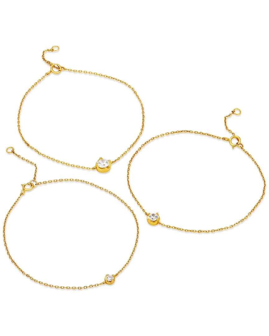 18K Plated Cz Chain Bracelet by Savvy Cie