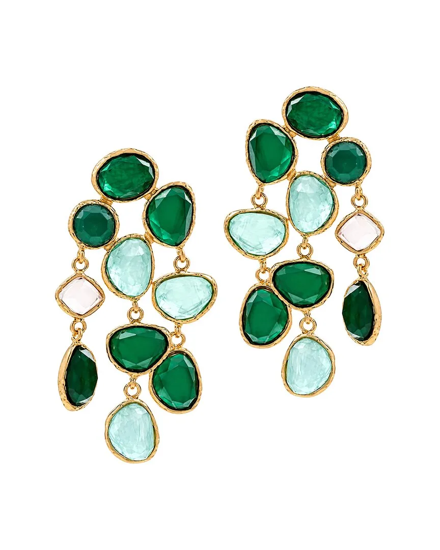 18K Plated 28.20 ct. tw. Gemstone Earrings by Liv Oliver