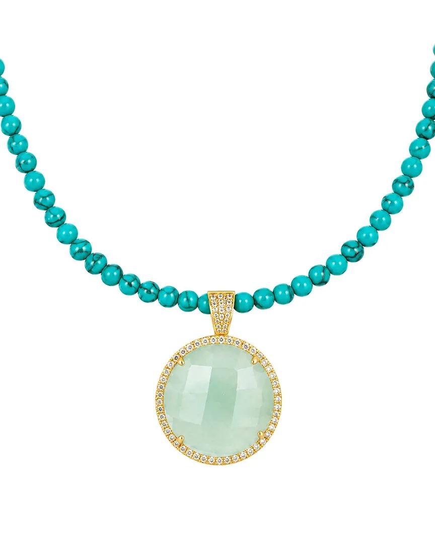 18K Plated 35.70 ct. tw. Gemstone Cz Necklace by Liv Oliver