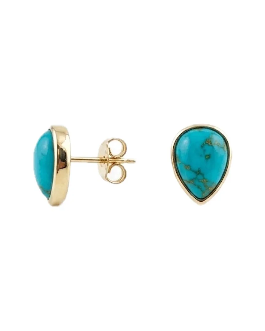18K Plated 5.20 ct. tw. Turquoise Earrings by Liv Oliver