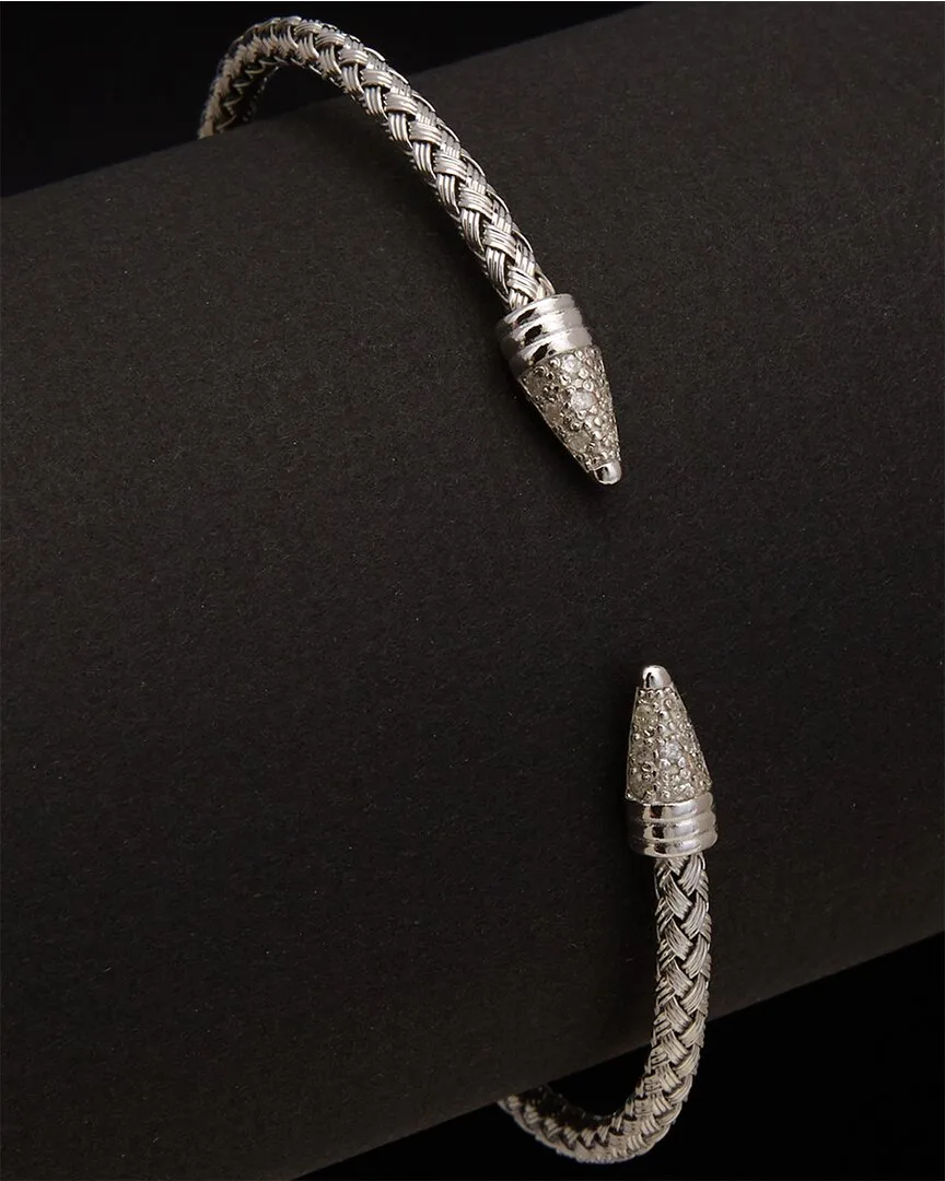 18K Over Silver 0.16 ct. tw. Diamond Bangle Bracelet by Meshmerise
