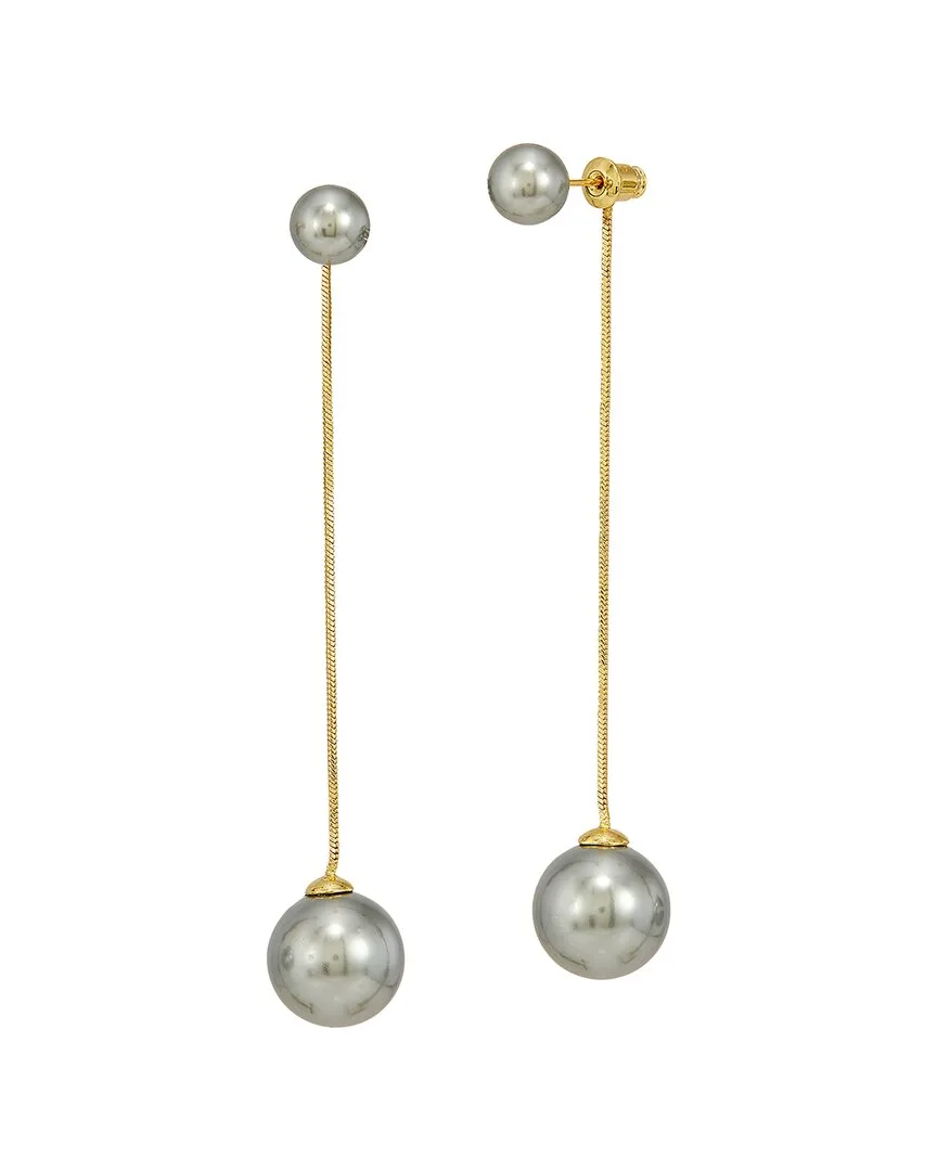 14K Plated 8-9Mm/13-14Mm Pearl Drop Earrings by Savvy Cie