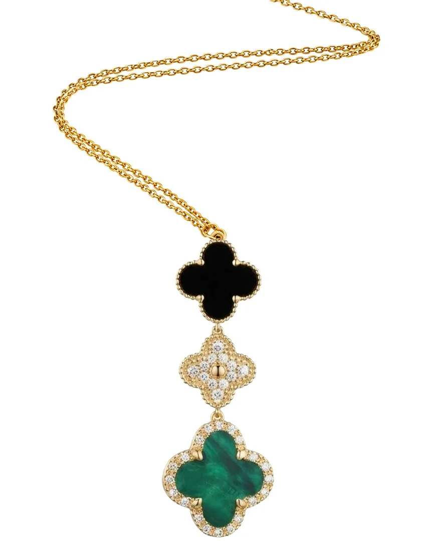 18K Plated 17.10 ct. tw. Gemstone Cz Necklace by Liv Oliver