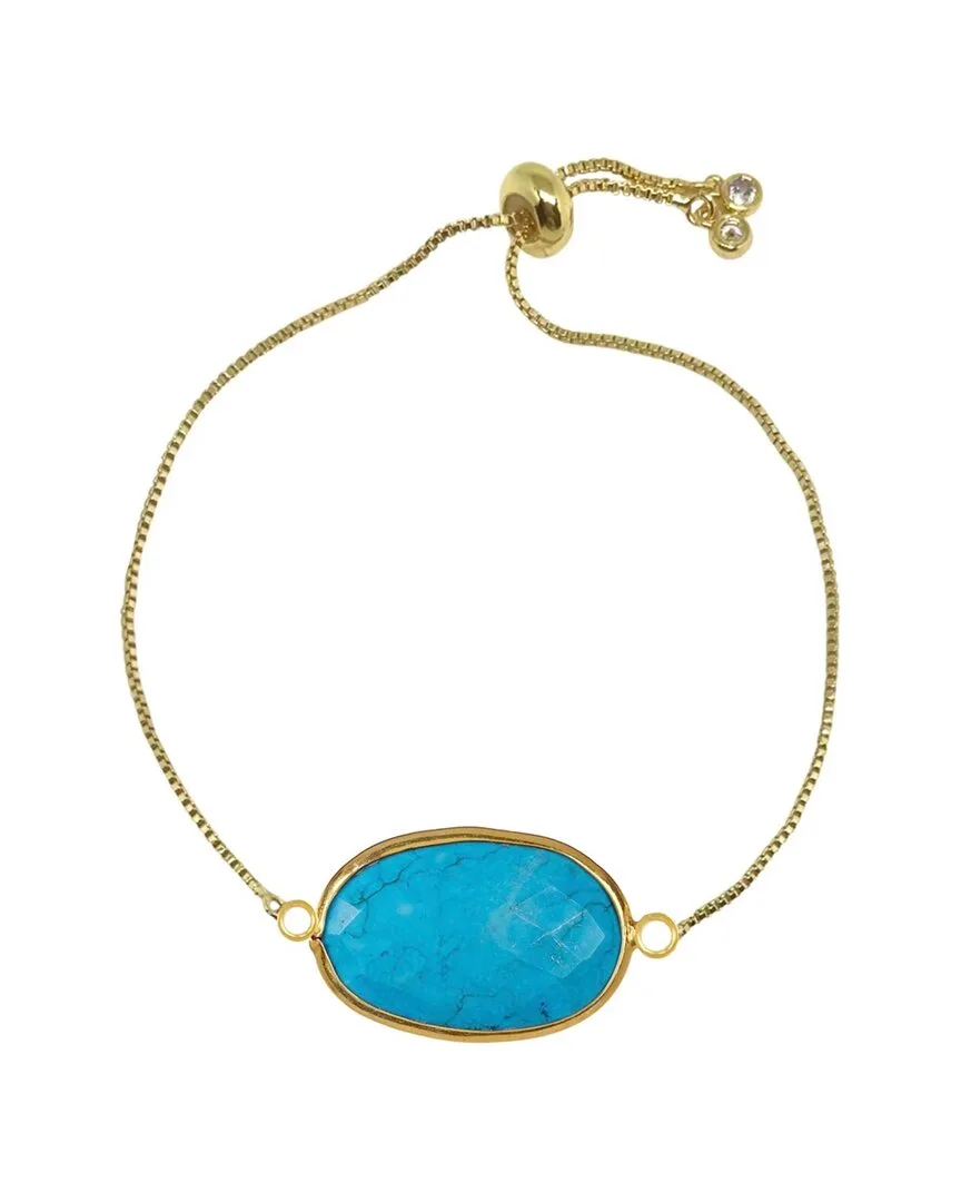 18K Plated 28.75 ct. tw. Turquoise Bracelet by Liv Oliver