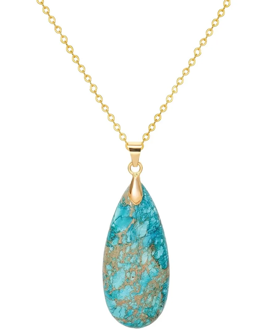 18K Plated 9.30 ct. tw. Turquoise Necklace by Liv Oliver