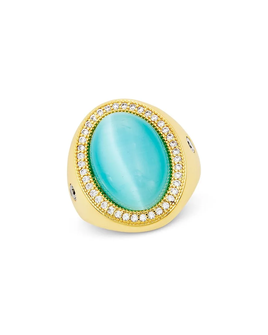 14K Plated Cz Station Ring by Savvy Cie