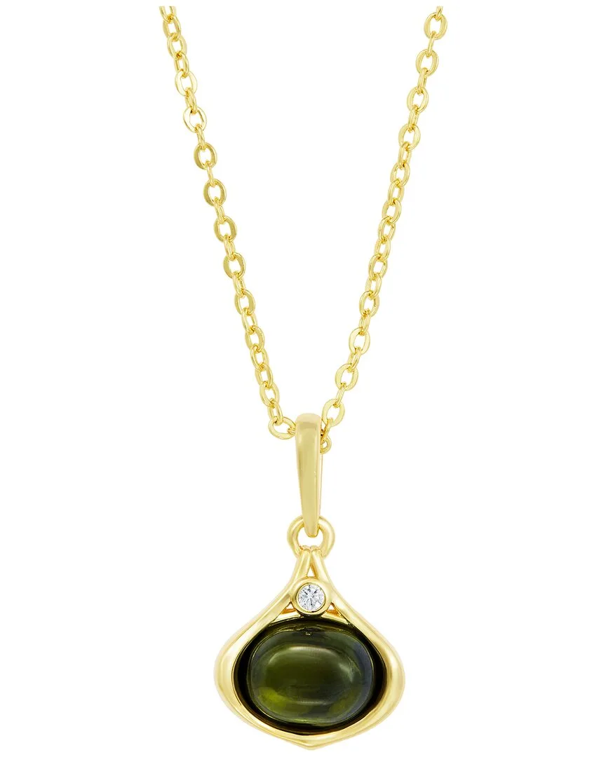 14K Plated Cz Pendant Necklace by Savvy Cie